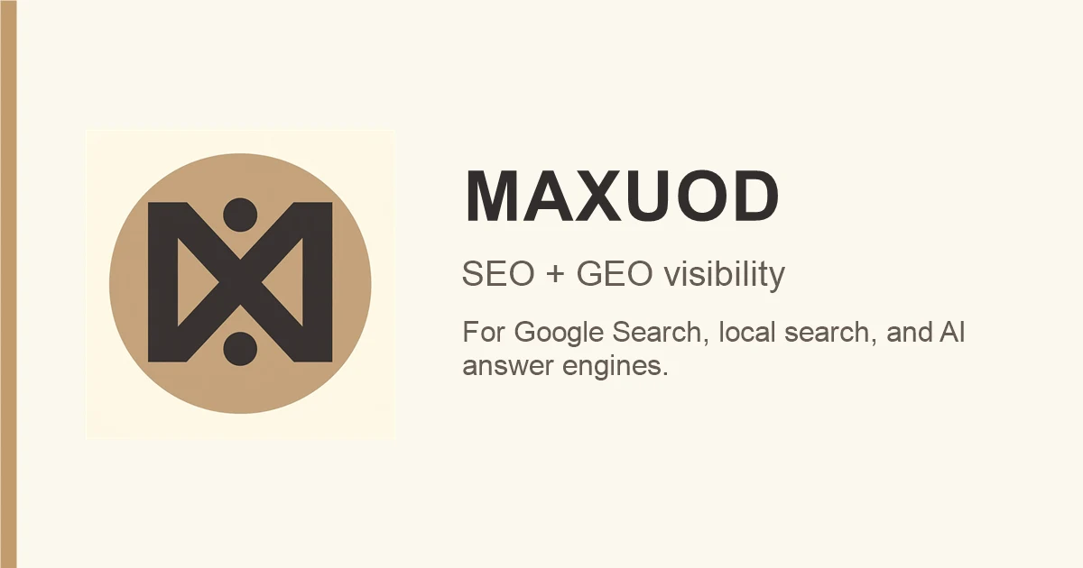 MAXUOD Digital brand graphic for SEO and GEO services